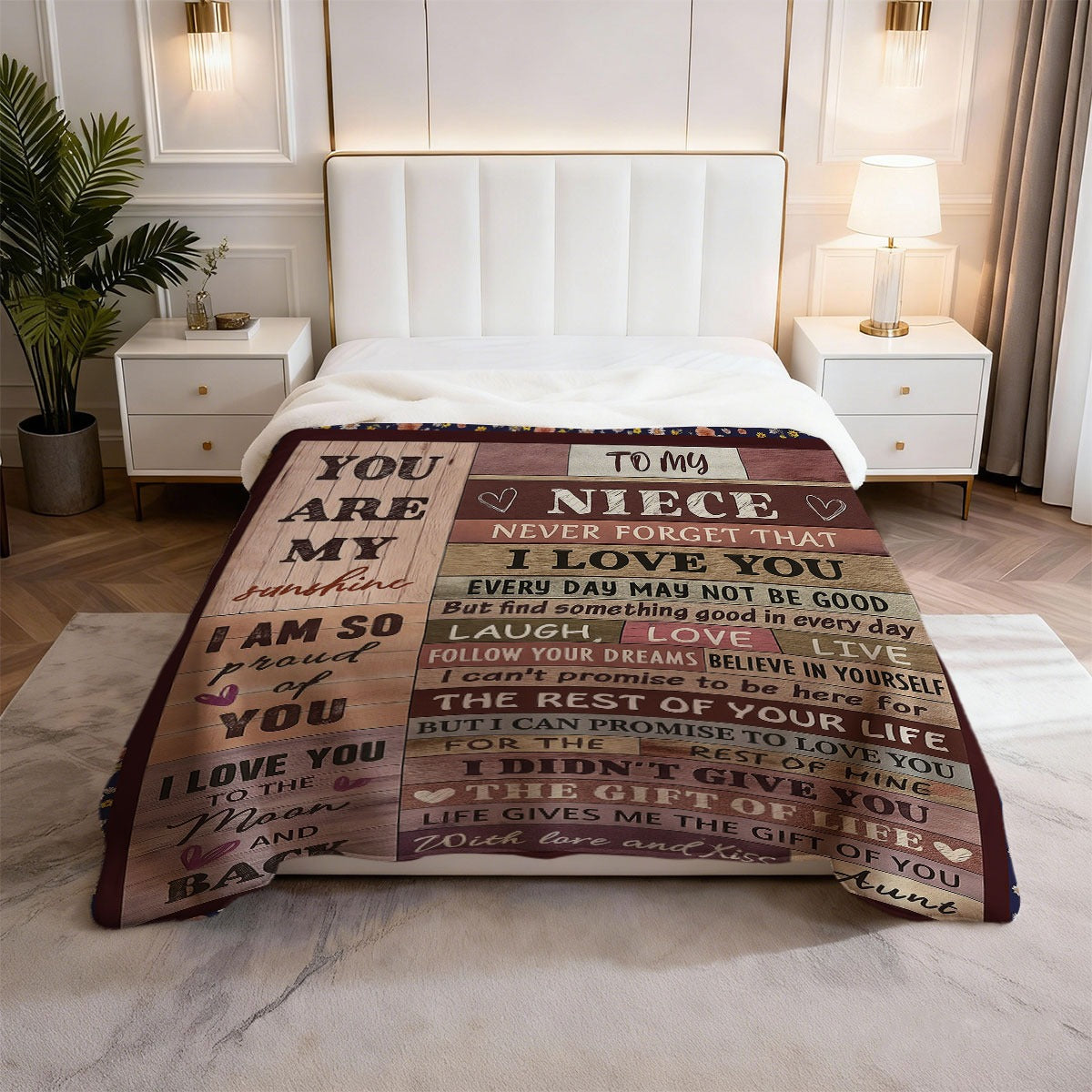 GiftoLuck “To My Niece” Inspirational Flannel Blanket