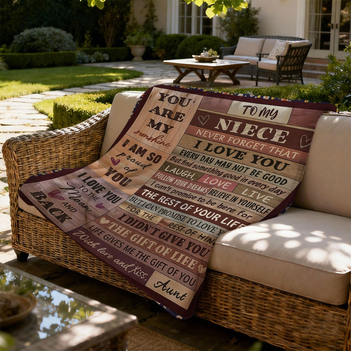 GiftoLuck “To My Niece” Inspirational Flannel Blanket