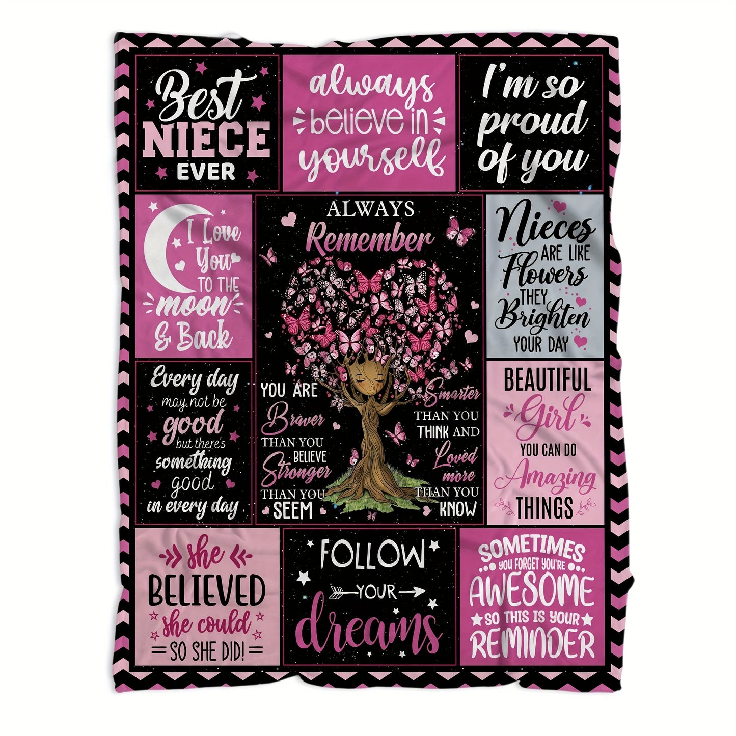 GiftoLuck “To My Niece” Inspirational Flannel Blanket