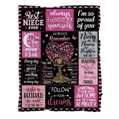 GiftoLuck “To My Niece” Inspirational Flannel Blanket