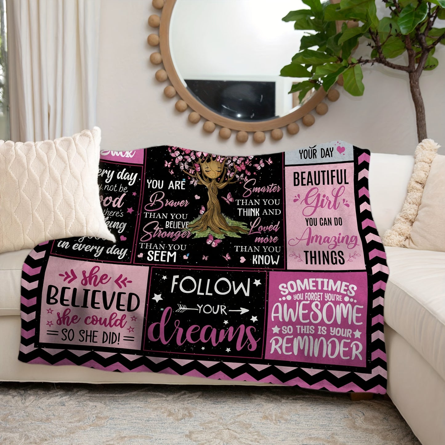 GiftoLuck “To My Niece” Inspirational Flannel Blanket