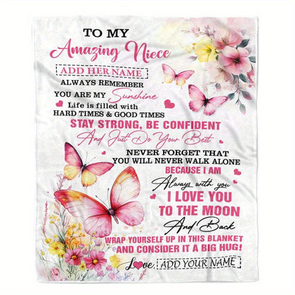 GiftoLuck “To My Niece” Inspirational Flannel Blanket