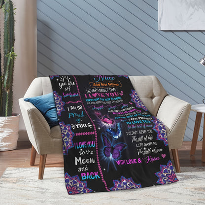 GiftoLuck “To My Niece” Inspirational Flannel Blanket