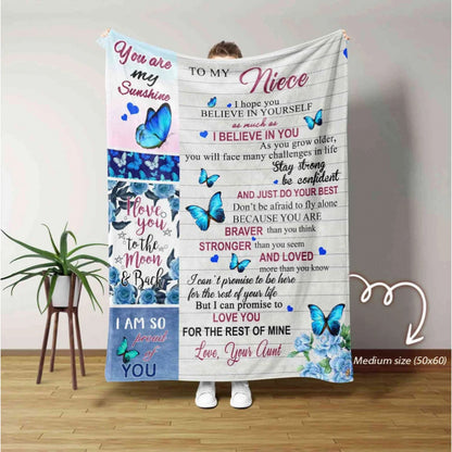 GiftoLuck “To My Niece” Inspirational Flannel Blanket