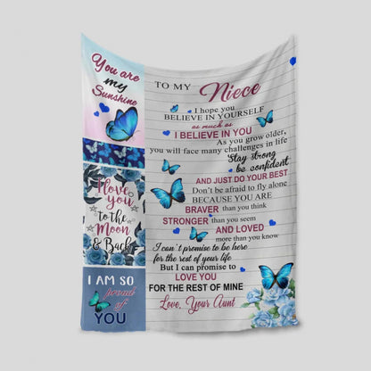 GiftoLuck “To My Niece” Inspirational Flannel Blanket