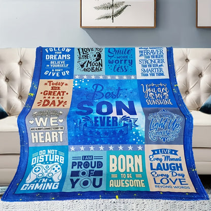 Aonana “To My Son” Love Messages Flannel Blanket