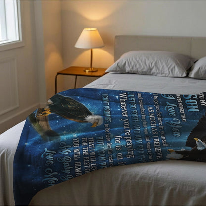GiftoLuck “To My Son” Flannel Blanket – “Never Forget That I Love You” Inspirational Gift from Mom or Dad