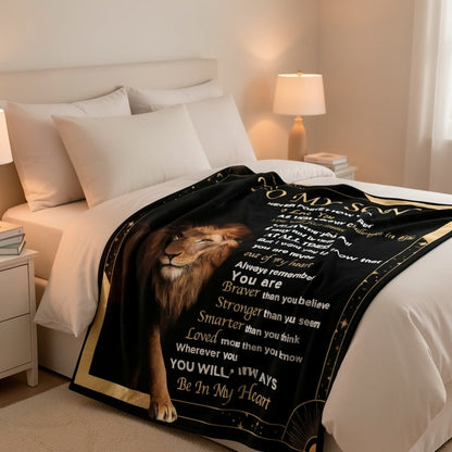 Aonana “To My Son” Lion Flannel Blanket