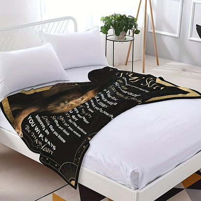 Aonana “To My Son” Lion Flannel Blanket
