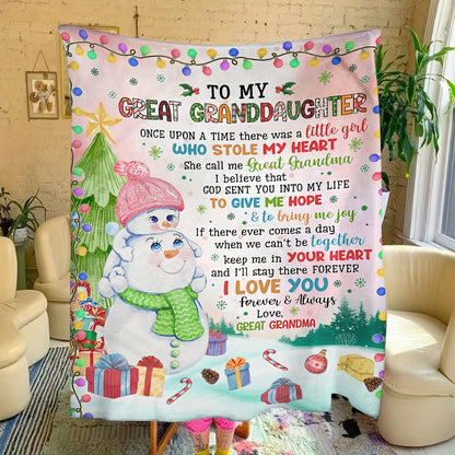 GiftoLuck “To My Granddaughter” Soft and Warm Flannel Blanket – Gift from Grandma to Granddaughter's Birthday or Graduation