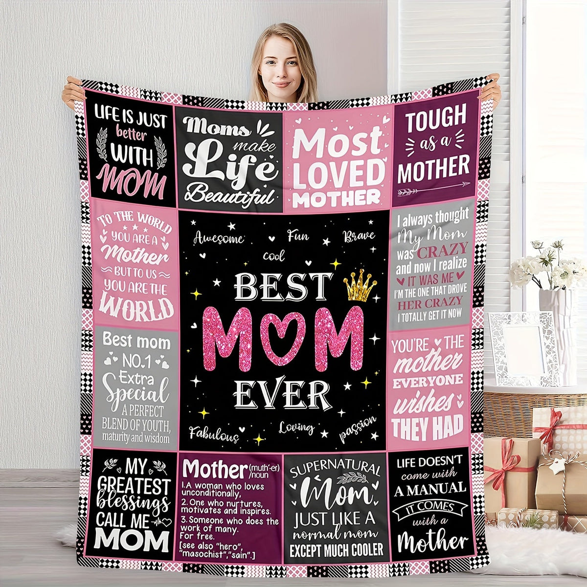 Aonana “To My Mom” Endless Love Flannel Blanket