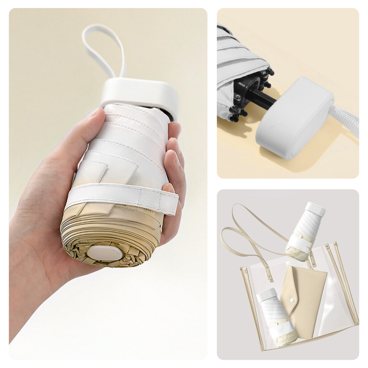 Fade Pocket Mini Umbrella 6-Rib Frame Micro Palm Size