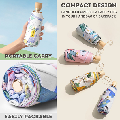 Giftoluck 8-rib Frame Double Layer Canopy Floral Umbrella