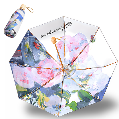 Giftoluck 8-rib Frame Double Layer Canopy Floral Umbrella