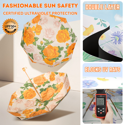 Giftoluck 8-rib Frame Double Layer Canopy Floral Umbrella