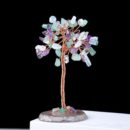 Giftoluck Natural Colorful Crystal Gravel Feng Shui Tree