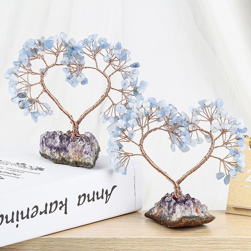 GiftoLuck Natural Crystal Stone Love Feng Shui Tree