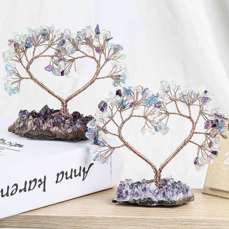 GiftoLuck Natural Crystal Stone Love Feng Shui Tree