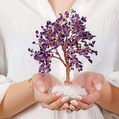 Giftoluck Grounded In Spirituality - Amethyst Stone Feng Shui Tree