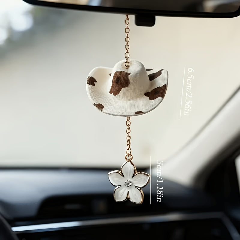 Car Interior Floral Hat-shaped Hanging Ornament