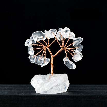 Giftoluck Natural Colorful Crystal Gravel Feng Shui Tree