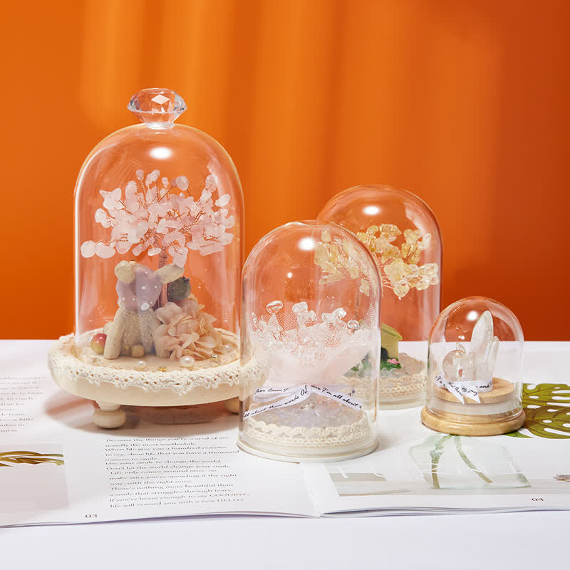 Giftoluck Natural Crystal Glass Cover Feng Shui Tree Decoration