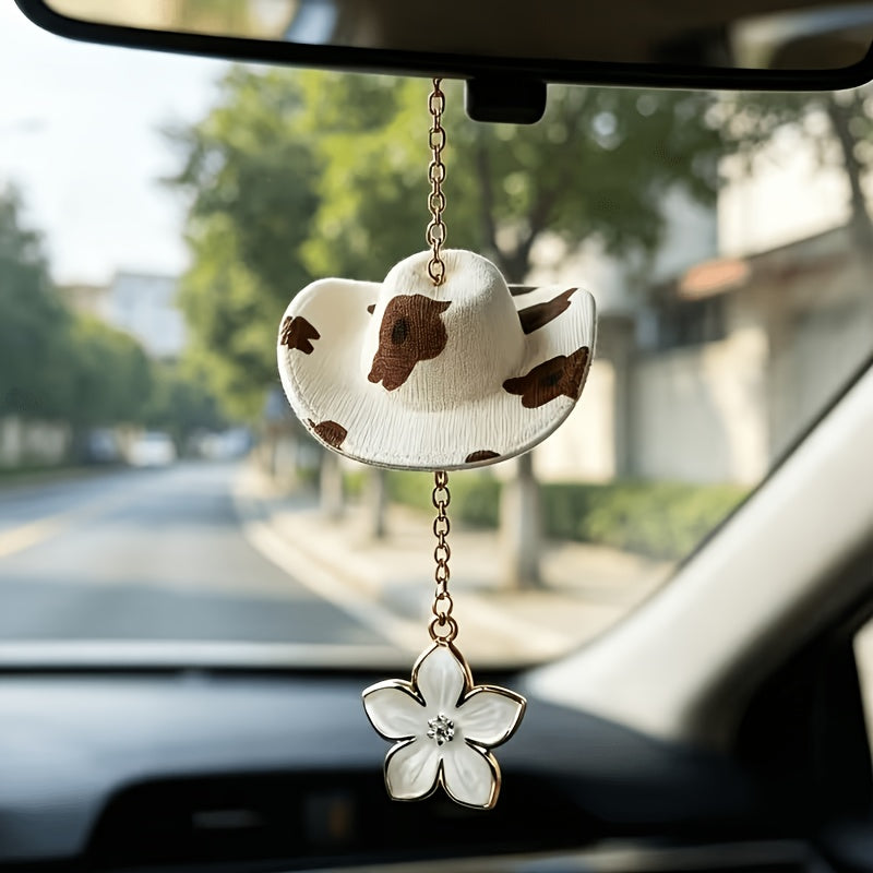 Car Interior Floral Hat-shaped Hanging Ornament