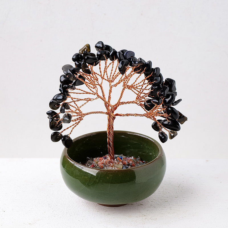 Giftoluck Gravel Crystal Gemstone Home Decoration Feng Shui Tree