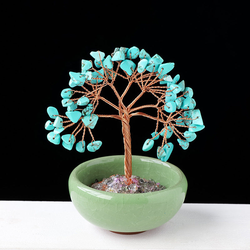 Giftoluck Gravel Crystal Gemstone Home Decoration Feng Shui Tree