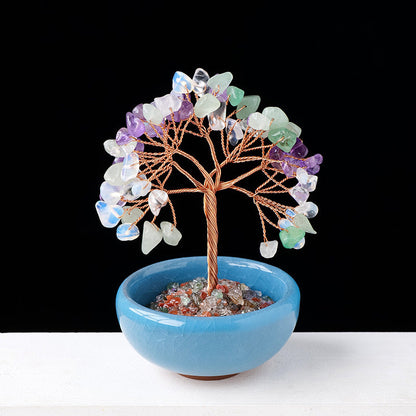 Giftoluck Gravel Crystal Gemstone Home Decoration Feng Shui Tree