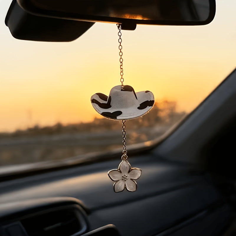 Car Interior Floral Hat-shaped Hanging Ornament