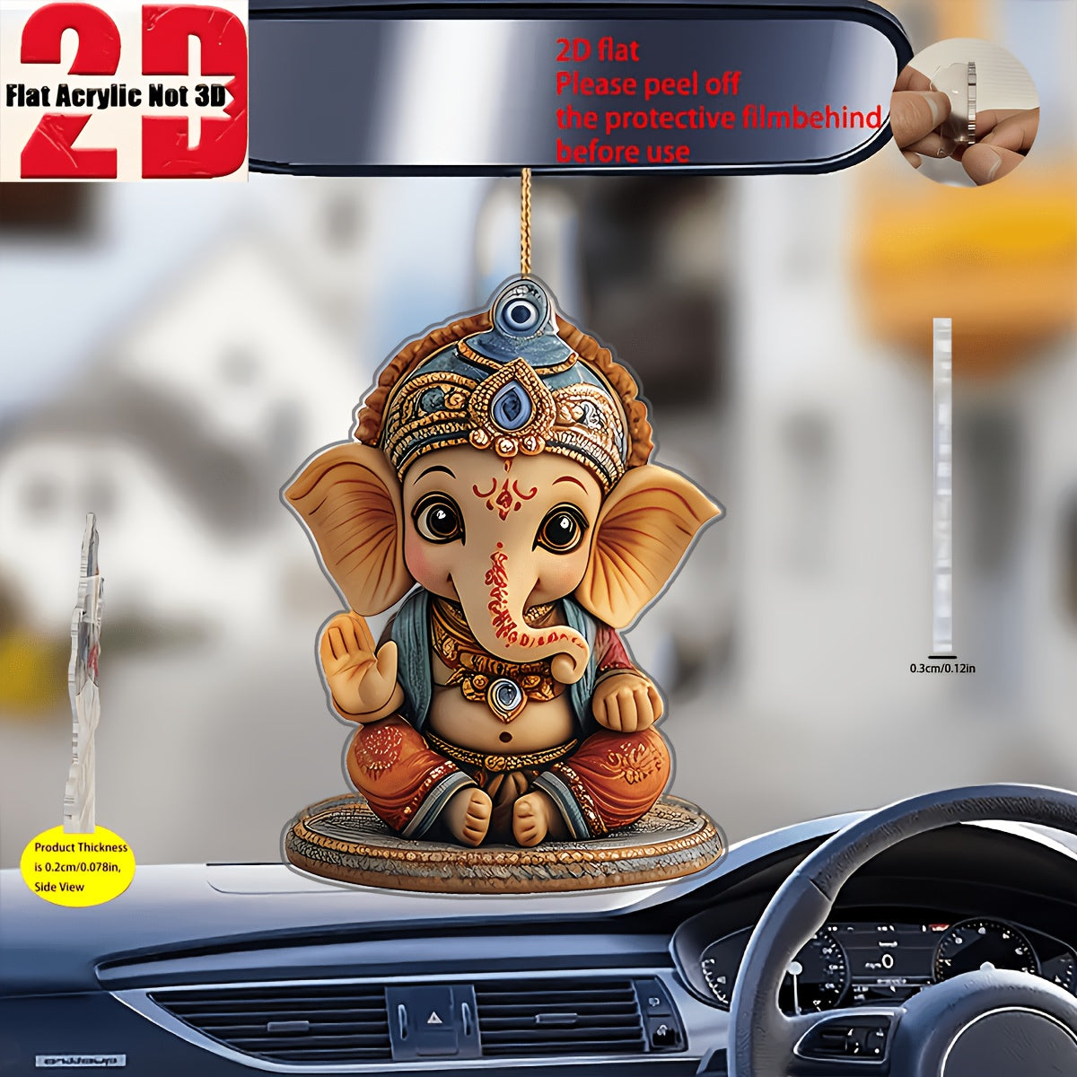 2D Flat Acrylic Gandhi Deity Statue